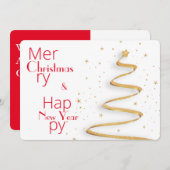 Einfache Typografie Weihnachtsgrüße Wünsche Karte (Vorne/Hinten)