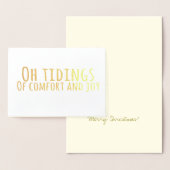 Einfache Typografie Weihnachtskarol-Texte Folienkarte (Anzeige)