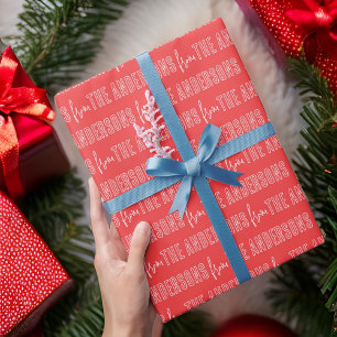 Einfache Typografie Weihnachtsmuster-Familie Geschenkpapier