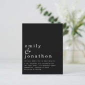 Einfache Typografie White Black Wedding (Stehend Vorderseite)