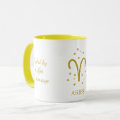 Einfache Typografie Widder-Sternzeichen-Symbol Kaf Tasse (Vorderseite Links)