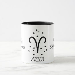 Einfache Typografie Widder-Zodiak-Kaffee Tasse