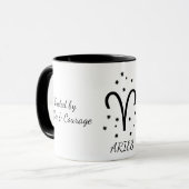 Einfache Typografie Widder-Zodiak-Kaffee Tasse (Vorderseite Links)