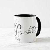 Einfache Typografie Widder-Zodiak-Kaffee Tasse (VorderseiteRechts)