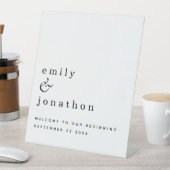 Einfache Typografie Willkommen bei Hochzeit Schwar Sockelschild (In Situ)