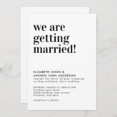 Einfache Typografie Wir werden heiraten Einladung (Vorne/Hinten)