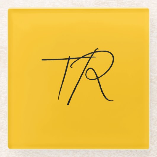 Einfache typografische benutzerdefinierte Initiale Glasuntersetzer (Vorderseite)