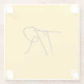 Einfache typografische benutzerdefinierte Initiale Glasuntersetzer (Rückseite)