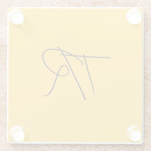 Einfache typografische benutzerdefinierte Initiale Glasuntersetzer (Rückseite)