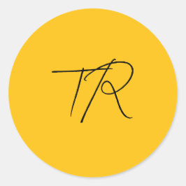 Einfache typografische benutzerdefinierte Initiale Runder Aufkleber