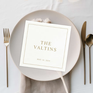 Einfache typografische Hochzeitsservietten Serviette