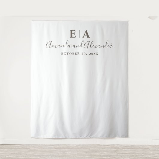 Einfache typografische Kulisse. Hochzeitshintergru Wandteppich (Vorderseite)