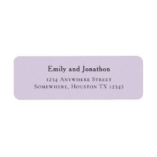 Einfache typografische Lilac-Hochzeitsrate-Rückse