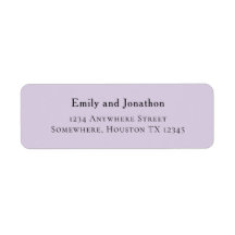 Einfache typografische Lilac Wedding Rücksendeadre
