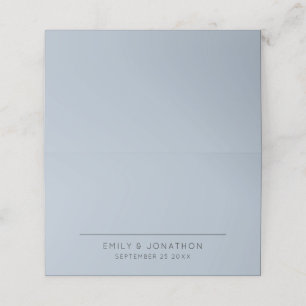 Einfache typografische Namen Date Dusty Blue Weddi Platzkarte