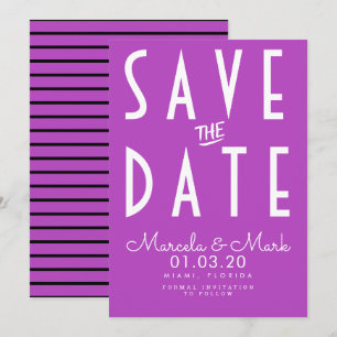 Einfache typografische Save-The-Date-Karte Karte
