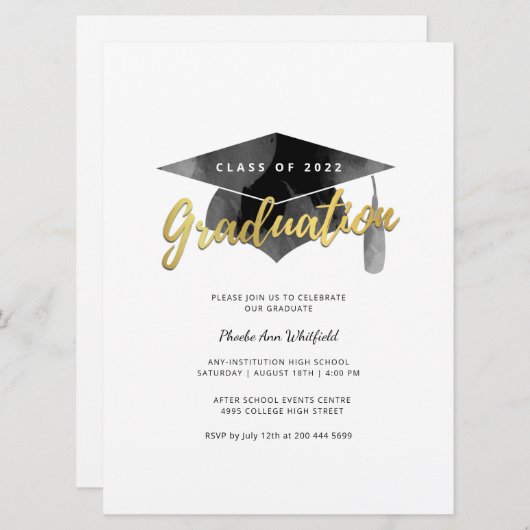 Einfache Typografy Grad Minimalistisch Graduation (Vorne/Hinten)