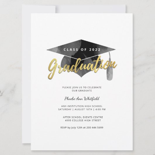 Einfache Typografy Grad Minimalistisch Graduation  (Vorderseite)