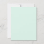 Einfache Typogragraphy mint Green Foto-Skalierung Einladung (Rückseite)