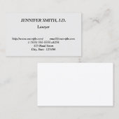 Einfache u. bescheidene legale berufliche visitenkarte (Vorne/Hinten)