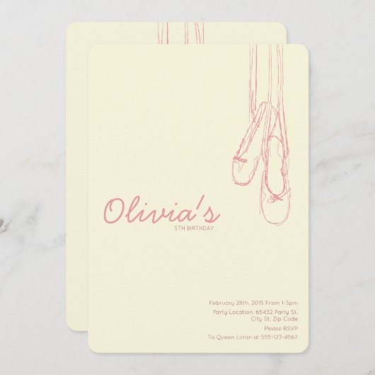 Einfache u. elegante kleine Tänzer-Einladungen Einladung (Vorne/Hinten)