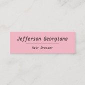 Einfache u. schlichte mini visitenkarte (Vorderseite)