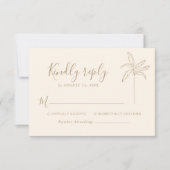 Einfache UAWG für Monogram-Hochzeiten-Logopalme RSVP Karte (Vorderseite)