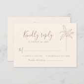 Einfache UAWG für Monogram-Hochzeiten-Logopalme RSVP Karte (Vorne/Hinten)