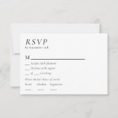 Einfache UAWG-Karte für moderne Hochzeitmenüs RSVP Karte (Vorderseite)