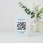 Einfache UAWG QR Code Hochzeitkarte Visitenkarte (Stehend Vorderseite)