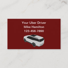 Einfache Uber Driver Ride Hailing Business Cards Visitenkarte