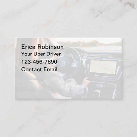 Einfache Uber-Treiber-Business-Cards bearbeiten Visitenkarte (Vorderseite)
