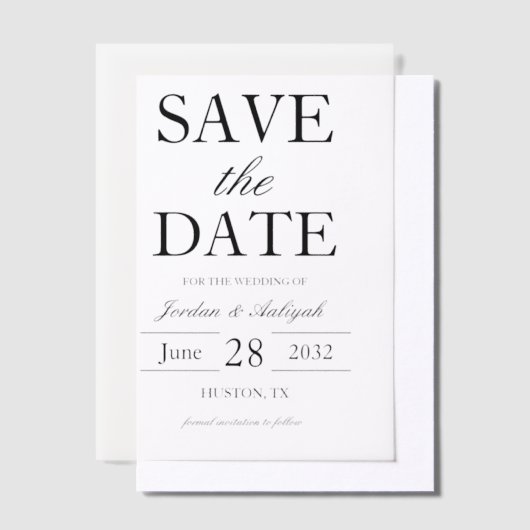 Einfache überlagerte Hochzeit speichern Sie das Da Pergament Einladungen (Versetzt)