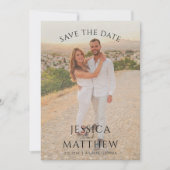 Einfache Überlagerungsfoto-Hochzeit Save The Date (Vorderseite)