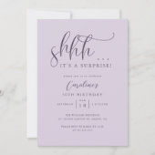 Einfache Überraschung Geburtstagsparty Lila Einladung (Vorderseite)