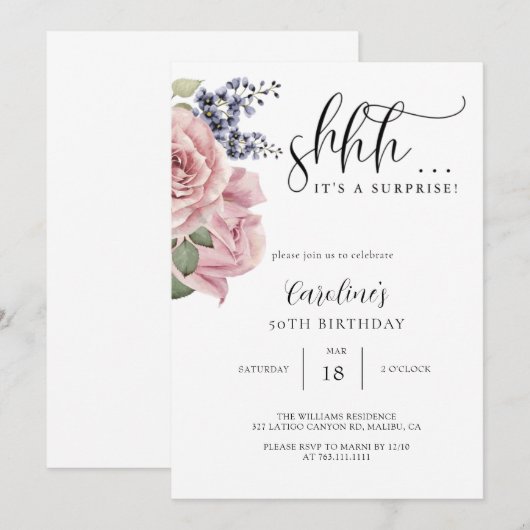 Einfache Überraschungsfeier Einladung (Vorne/Hinten)