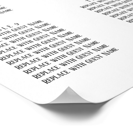 Einfache Übersicht über den Empfang mit Handschrif Poster (Ecke)