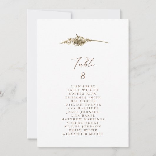 Einfache Übersicht über die Sitzplätze in rustikal (Vorderseite)