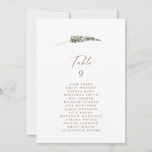 Einfache Übersicht über die Sitzplätze in rustikal (Vorderseite)