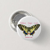 Einfache Überzeugung, Hoffnung, Liebe, Schmetterli Button (Vorne & Hinten)