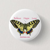 Einfache Überzeugung, Hoffnung, Liebe, Schmetterli Button (Vorderseite)