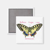 Einfache Überzeugung, Hoffnung, Liebe, Schmetterli Magnet (Vorderseite/Rückseite)