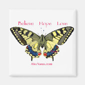 Einfache Überzeugung, Hoffnung, Liebe, Schmetterli Magnet (Vorne)