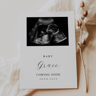 Einfache Ultrasound Foto Baby Announccard Einladung