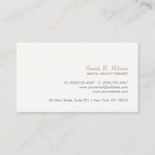 Einfache und ausgefeilte Visitenkarte (Vorderseite)