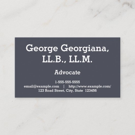 Einfache und berufliche Anwalt-Geschäfts-Karte Visitenkarte (Vorderseite)