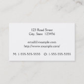 Einfache und Berufliche Visitenkarte (Rückseite)