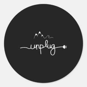 Einfache und coole minimalistische Berge und Welle Runder Aufkleber