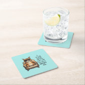 Einfache und dennoch attraktive Cat Theme Paper Un Rechteckiger Pappuntersetzer (Vor Ort)