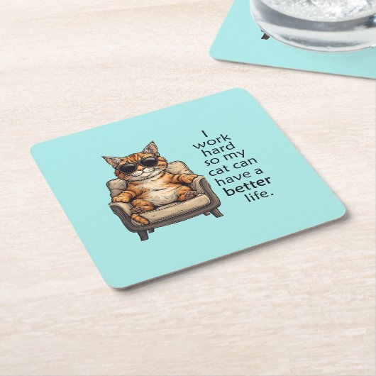 Einfache und dennoch attraktive Cat Theme Paper Un Rechteckiger Pappuntersetzer (angewinkelt)